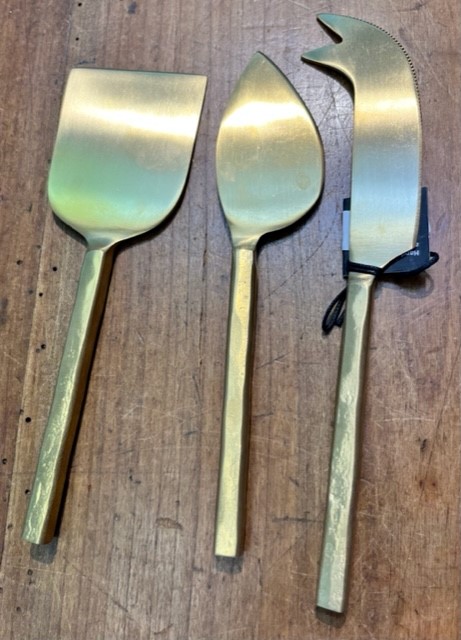 Gold Set of 3 Cheese Knives