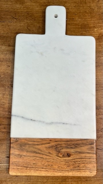 Rectangular Marble Cheese Board with Wood Trim